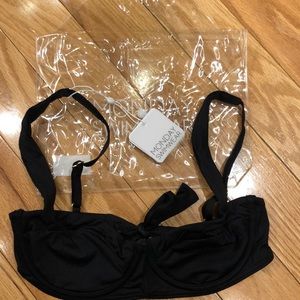 NWT Monday Swimwear, Clovely top, black, SMALL. Original packaging
